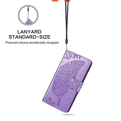 Butterfly Love Flowers Embossing Horizontal Flip Leather Case for Galaxy A40, with Holder & Card Slots & Wallet & Lanyard, For Galaxy A40