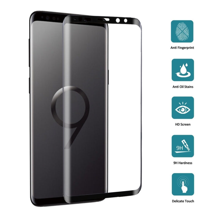 For Galaxy S9 9H Surface Hardness 3D Curved Edge Anti-scratch Full Screen HD Tempered Glass Screen Protector, For Galaxy S9