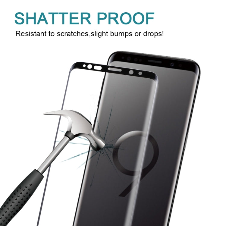 For Galaxy S9 9H Surface Hardness 3D Curved Edge Anti-scratch Full Screen HD Tempered Glass Screen Protector, For Galaxy S9