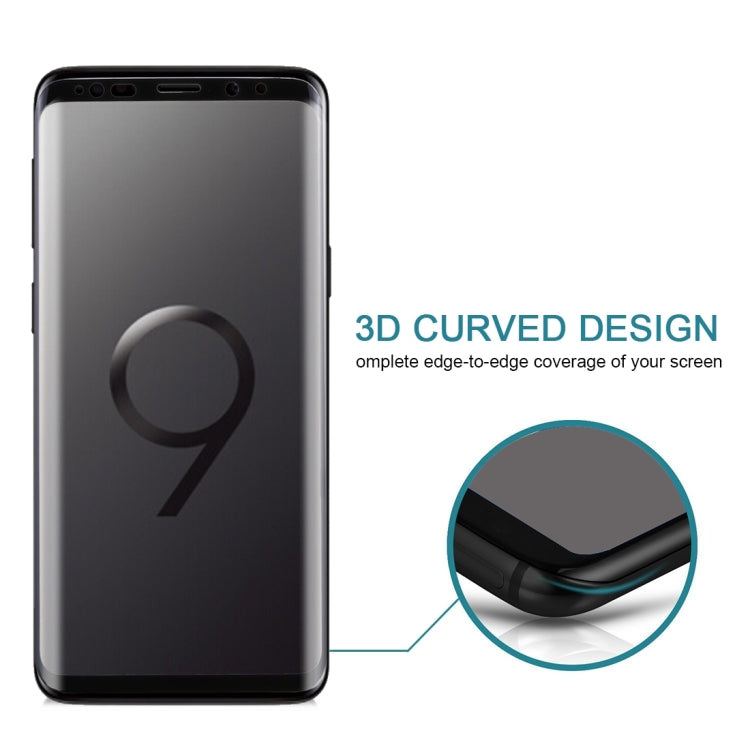 For Galaxy S9 9H Surface Hardness 3D Curved Edge Anti-scratch Full Screen HD Tempered Glass Screen Protector, For Galaxy S9
