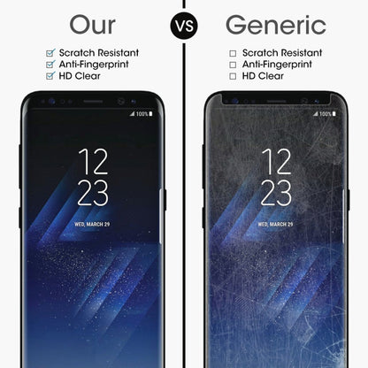 For Galaxy S8+ / G955 0.26mm 9H Surface Hardness 3D Explosion-proof Non-full Screen Curved Case Friendly Tempered Glass Film with Fully Adhesive, For Galaxy S8+ Adhesive Black Frame