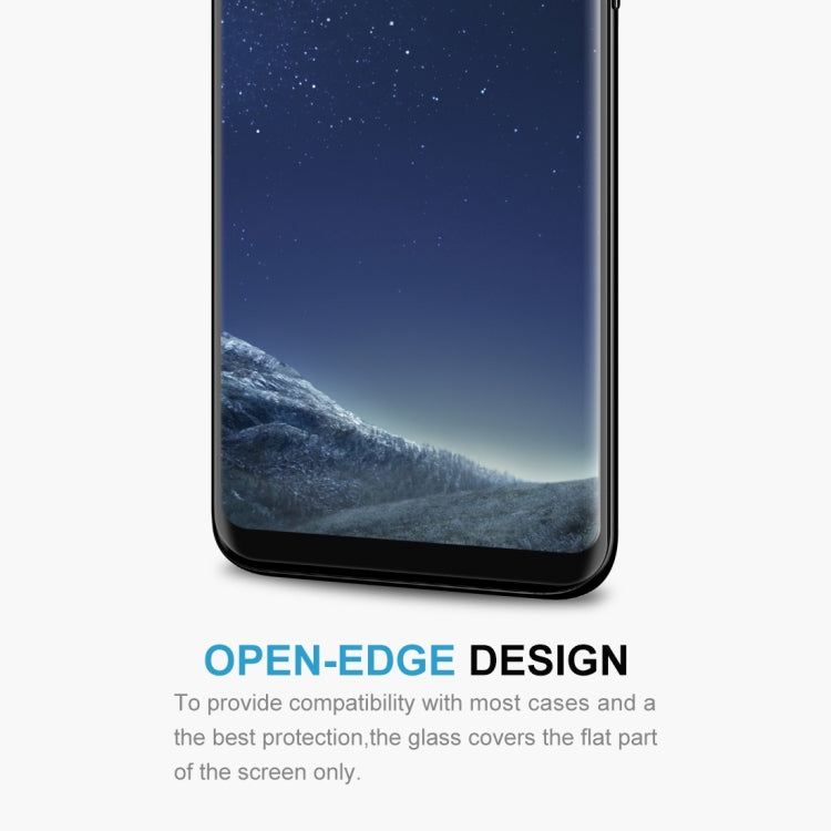 For Galaxy S8+ / G955 0.26mm 9H Surface Hardness 3D Explosion-proof Non-full Screen Curved Case Friendly Tempered Glass Film with Fully Adhesive, For Galaxy S8+ Adhesive Black Frame