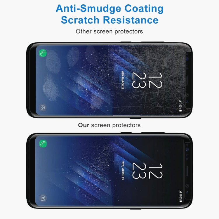 For Galaxy S8+ / G955 0.26mm 9H Surface Hardness 3D Explosion-proof Non-full Screen Curved Case Friendly Tempered Glass Film with Fully Adhesive, For Galaxy S8+ Adhesive Black Frame
