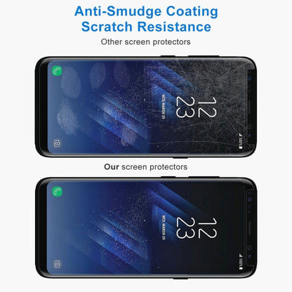 For Galaxy S8+ / G955 0.26mm 9H Surface Hardness 3D Explosion-proof Non-full Screen Curved Case Friendly Tempered Glass Film with Fully Adhesive, For Galaxy S8+ Adhesive Black Frame