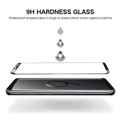 For Galaxy S9+ 0.33mm 9H Surface Hardness 3D Curved Edge Anti-scratch Full Screen HD Full Glue Glass Screen Protector, For Galaxy S9+