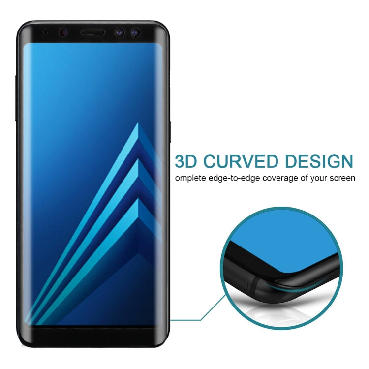 For Galaxy A8 (2018) 3D Curved Edge 9H Hardness Tempered Glass Screen Protector, For Galaxy A8 (2018)(1 PC)