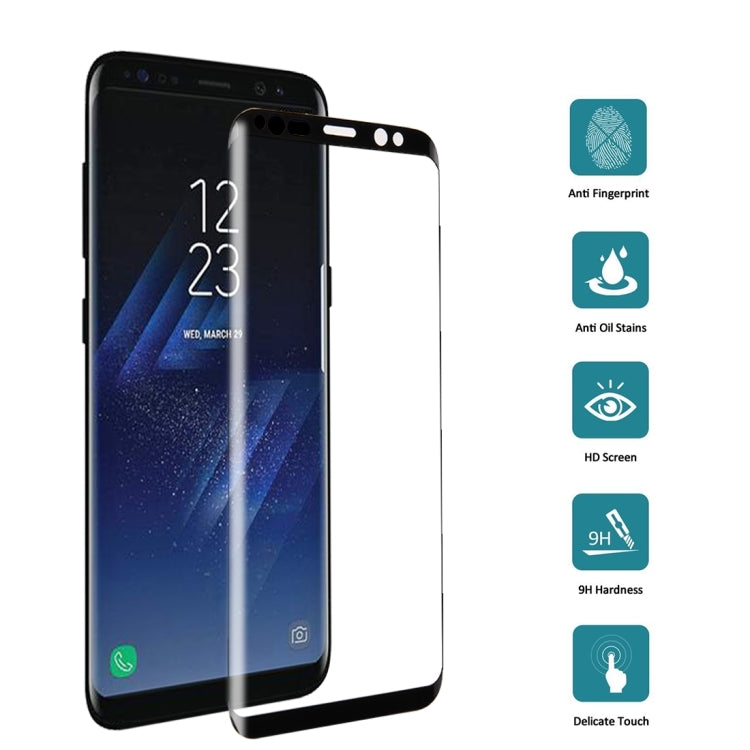 For Galaxy S8 / G950 0.26mm 9H Surface Hardness 3D Curved Silk-screen Full Screen Tempered Glass Screen Protector with Fully Adhesive, For Galaxy S8 / G950 Adhesive