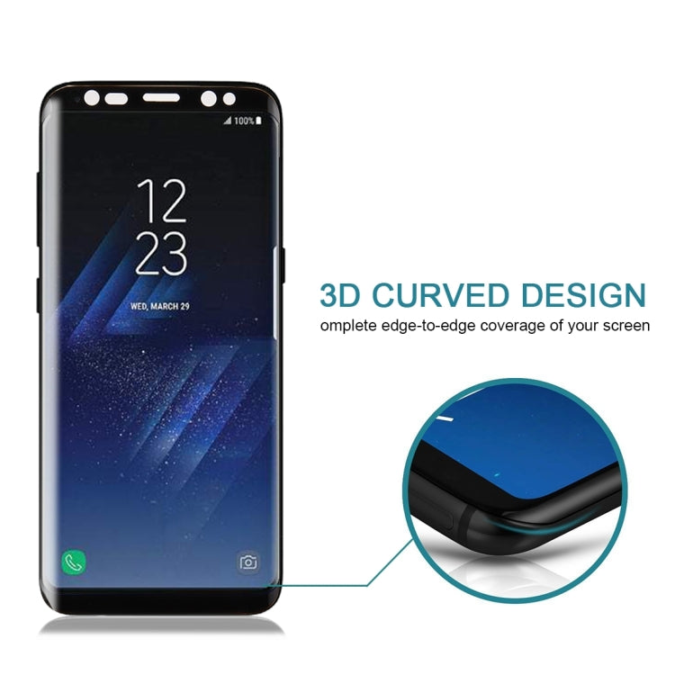 For Galaxy S8 / G950 0.26mm 9H Surface Hardness 3D Curved Silk-screen Full Screen Tempered Glass Screen Protector with Fully Adhesive, For Galaxy S8 / G950 Adhesive
