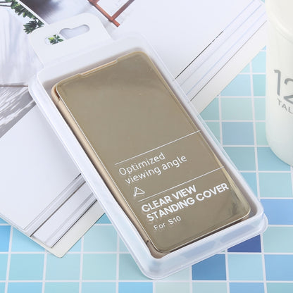 PU Electroplating Mirror Horizontal Flip Leather Case for Galaxy S10 Plus, with Holder, For Galaxy S10 Plus