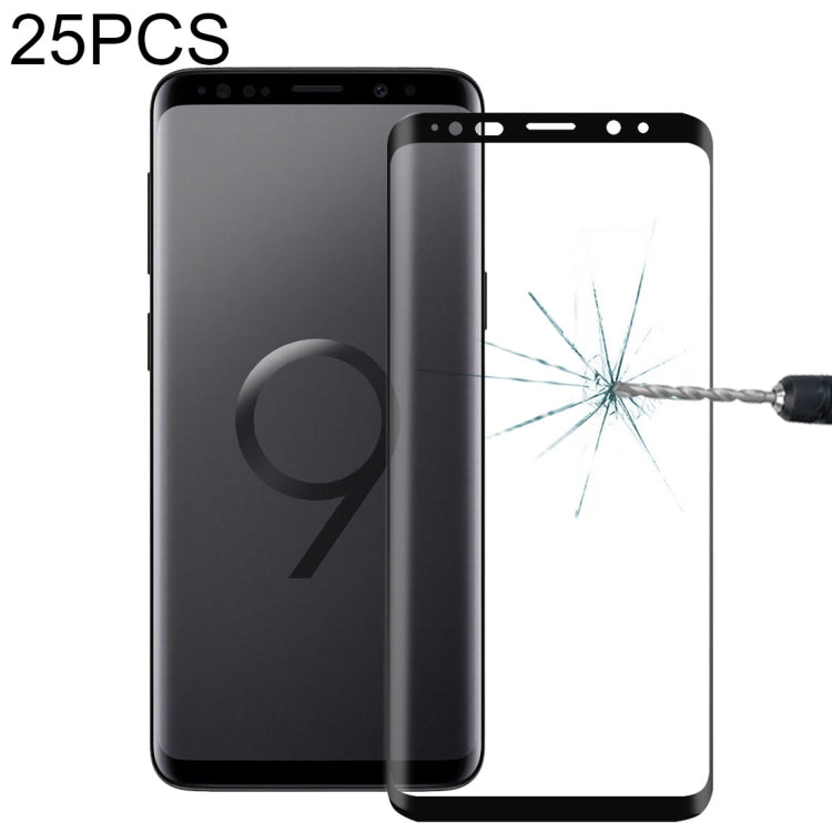 25 PCS For Galaxy S9 Plus 0.33mm 9H Surface Hardness 3D Curved Edge Anti-scratch Full Screen HD Full Glue Glass Screen Protector, For Galaxy S9 Plus