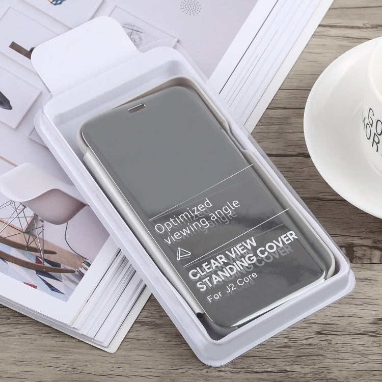 Electroplating Mirror Horizontal Flip Case for Galaxy J2 Core, with Holder, Galaxy J2 Core