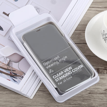 Electroplating Mirror Horizontal Flip Case for Galaxy J2 Core, with Holder, Galaxy J2 Core