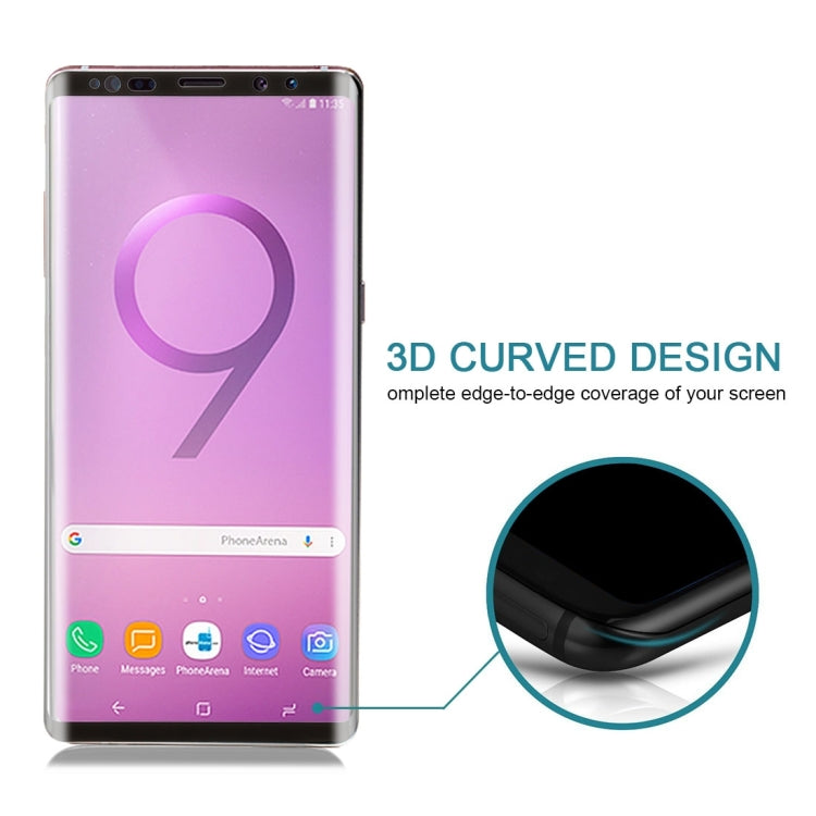 25 PCS 0.26mm 9H Surface Hardness 3D Curved Edge Full Screen Tempered Glass Film for Galaxy Note 9, For Galaxy Note 9