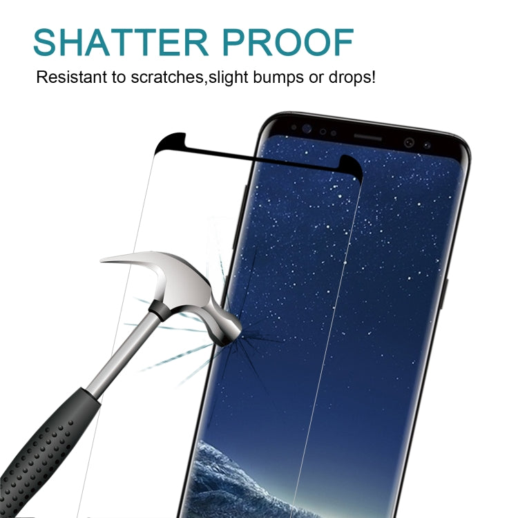 Case Friendly Screen Curved Tempered Glass Film For Galaxy S8 / G950, For Galaxy S8 0.26mm, For Galaxy S8 Black Frame, For S8, Galaxy S8 3D