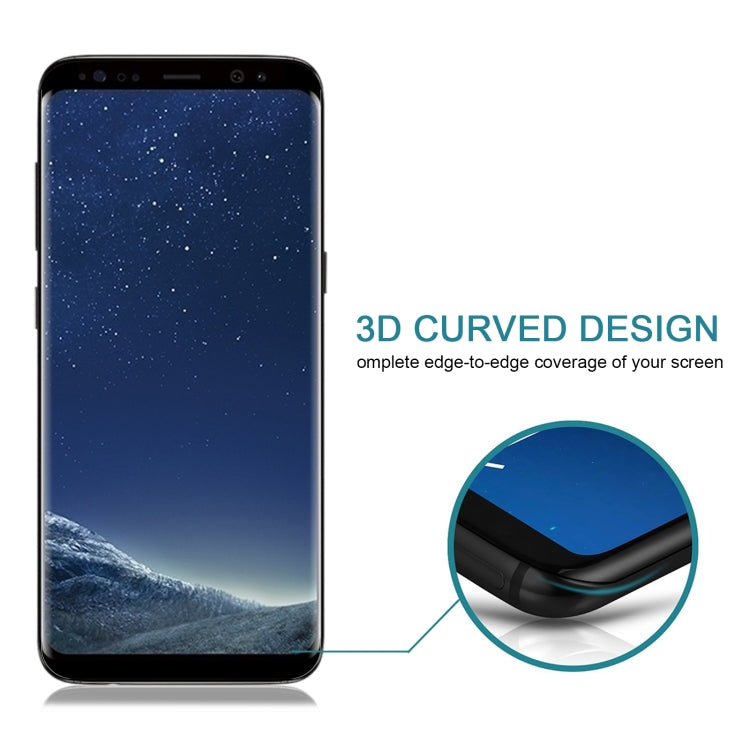 Case Friendly Screen Curved Tempered Glass Film For Galaxy S8 / G950, For Galaxy S8 0.26mm, For Galaxy S8 Black Frame, For S8, Galaxy S8 3D