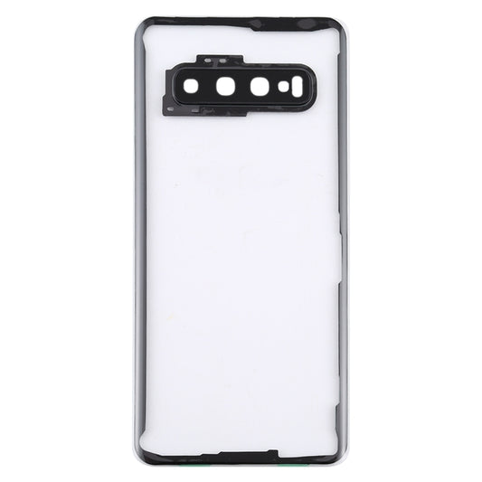 For Samsung Galaxy S10 G973F/DS G973U G973 SM-G973 Transparent Battery Back Cover with Camera Lens Frame, For Galaxy S10