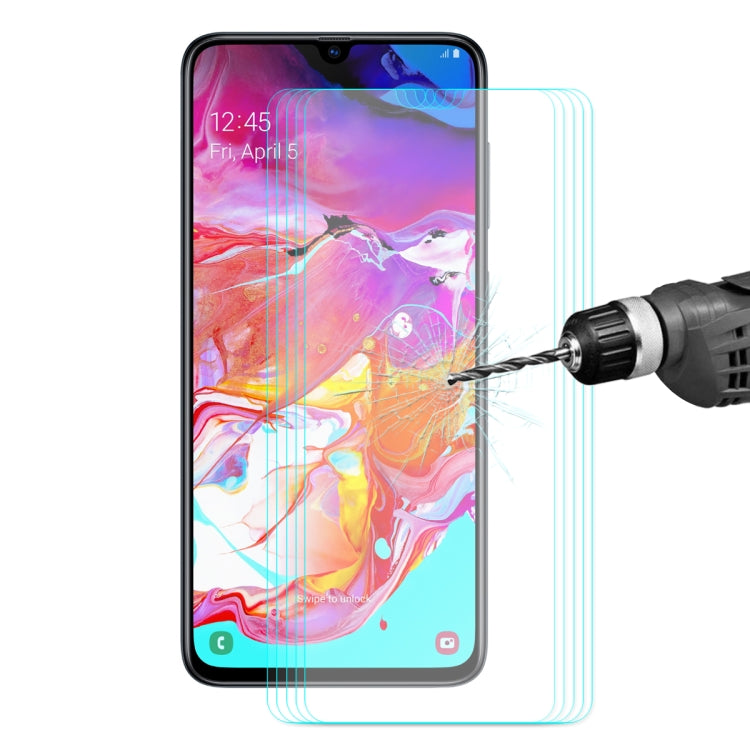 5 PCS ENKAY Hat-Prince 0.26mm 2.5D 9H Tempered Glass Protective Film for Samsung Galaxy A70