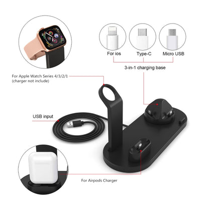 HQ-UD15 Rotatable Wireless Charging Base with Stand for Phones / iWatches / AirPods (Silver), Silver (with wireless charging), without Wireless Charging White, without Wireless Charging Black, White (with wireless charging)                             ...