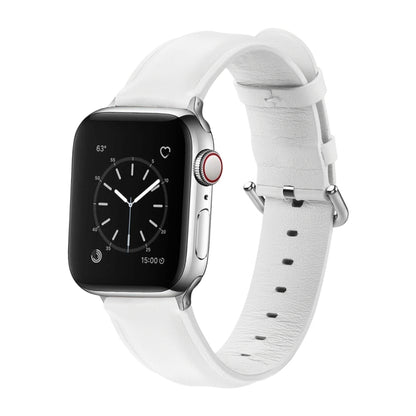 For Apple Watch Series 5 & 4 44mm 3 & 2 & 1 42mm Round Hole Leather Strap
