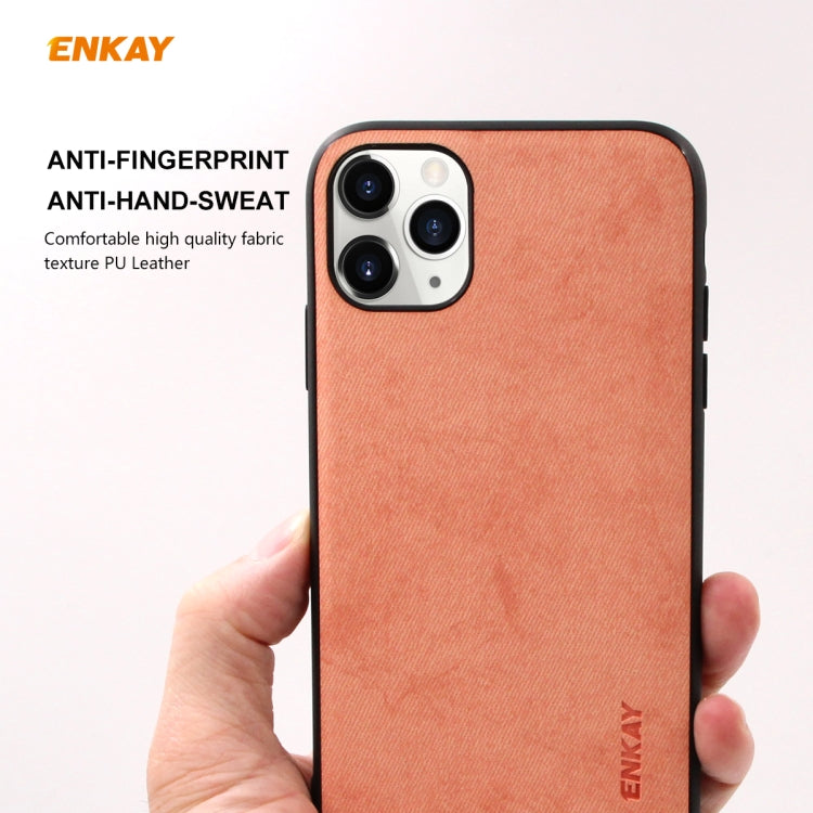 For iPhone 11 Pro ENKAY ENK-PC029 Business Series Fabric Texture PU Leather + TPU Soft Slim Case Cover, For iPhone 11 Pro