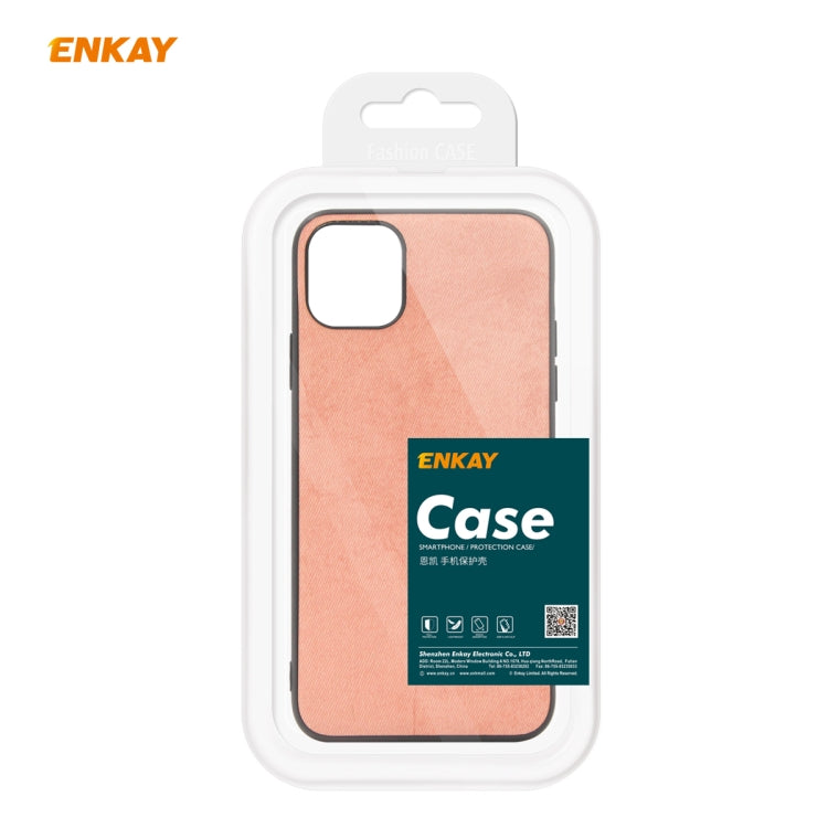 For iPhone 11 Pro ENKAY ENK-PC0292 2 in 1 Business Series Fabric Texture PU Leather + TPU Soft Slim Case Cover ＆ 0.26mm 9H 2.5D Tempered Glass Film, For iPhone 11 Pro