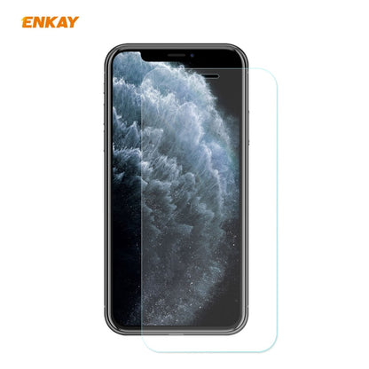 For iPhone 11 Pro Max ENKAY ENK-PC0302 2 in 1 Business Series Fabric Texture PU Leather + TPU Soft Slim Case Cover ＆ 0.26mm 9H 2.5D Tempered Glass Film, For iPhone 11 Pro Max
