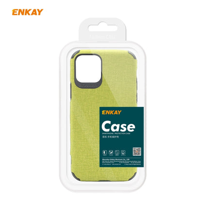 For iPhone 11 Pro Max ENKAY ENK-PC0332 2 in 1 Business Series Denim Texture PU Leather + TPU Soft Slim Case Cover ＆ 0.26mm 9H 2.5D Tempered Glass Film, For iPhone 11 Pro Max