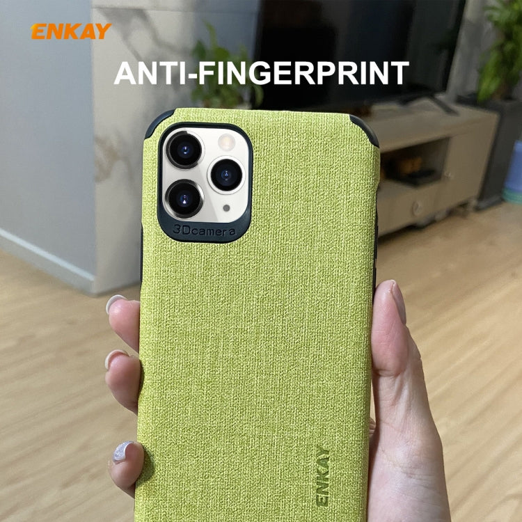 For iPhone 11 Pro Max ENKAY ENK-PC0332 2 in 1 Business Series Denim Texture PU Leather + TPU Soft Slim Case Cover ＆ 0.26mm 9H 2.5D Tempered Glass Film, For iPhone 11 Pro Max
