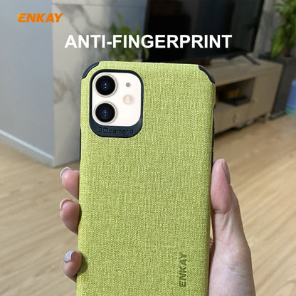 For iPhone 11 ENKAY ENK-PC0312 2 in 1 Business Series Denim Texture PU Leather + TPU Soft Slim Case Cover ＆ 0.26mm 9H 2.5D Tempered Glass Film, For iPhone 11