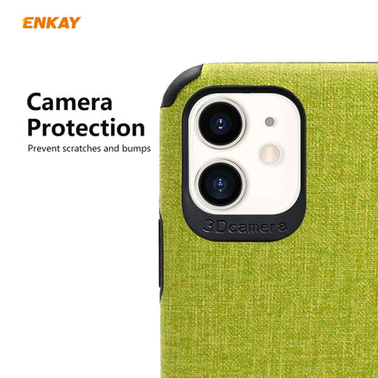 For iPhone 11 ENKAY ENK-PC0312 2 in 1 Business Series Denim Texture PU Leather + TPU Soft Slim Case Cover ＆ 0.26mm 9H 2.5D Tempered Glass Film, For iPhone 11