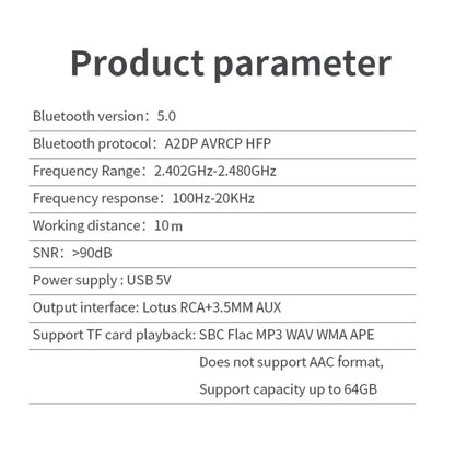 R6 NFC Bluetooth 5.0 Desktop Music Receiver Bluetooth Receiver, Support TF Card