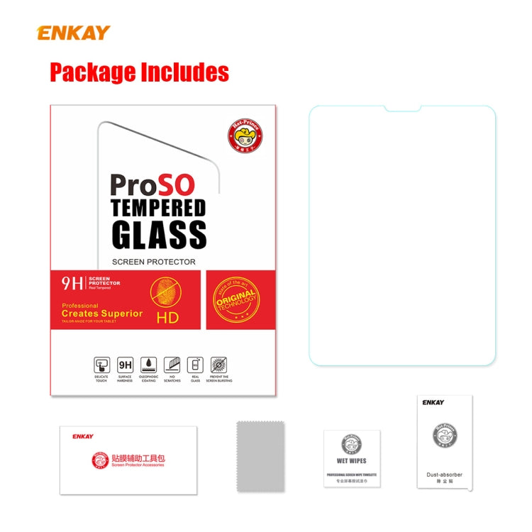 For iPad Pro 11 2020 / 2018 ENKAY Hat-Prince 0.33mm 9H Surface Hardness 2.5D Explosion-proof Tempered Glass Protector, For iPad Pro 11 2022 / 2021 / 2020 / 2018(1pc)