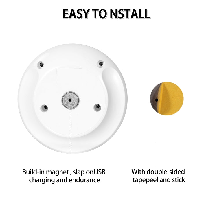 USB Charging Light & Human Body Sensing Control Smile Magnetic Night Light, Cold White Light, Warm white light