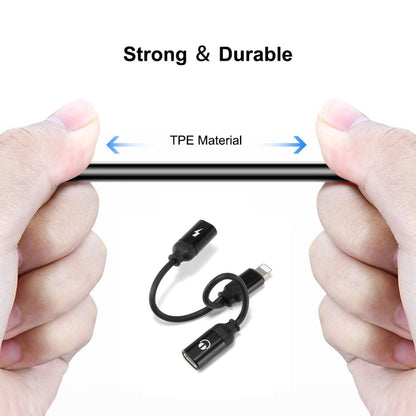 ENKAY ENK-AT104 8 Pin to Dual 8 Pin Charging Listen to Songs Aluminum Alloy Adapter Conversion Cable