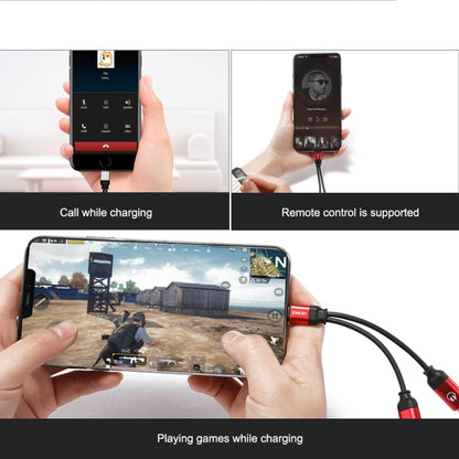 ENKAY ENK-AT104 8 Pin to Dual 8 Pin Charging Listen to Songs Aluminum Alloy Adapter Conversion Cable