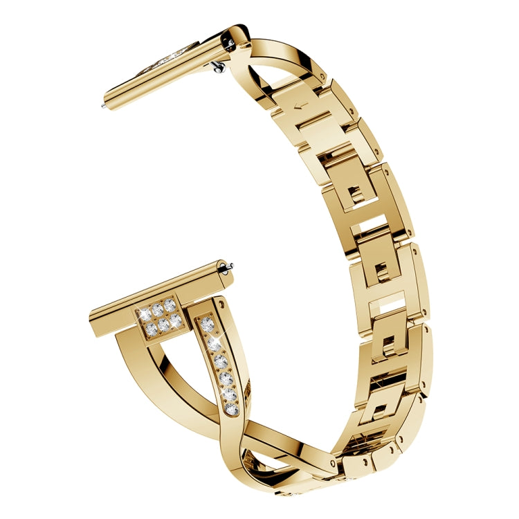 X-shaped Diamond-studded Solid Stainless Steel Wrist Strap Watch Band for Samsung Gear S3
