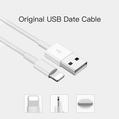 SDC-30W 2 in 1 USB to 8 Pin Data Cable + 30W QC 3.0 USB + 2.4A Dual USB 2.0 Ports Mobile Phone Tablet PC Universal Quick Charger Travel Charger Set, EU Plug, with 8 Pin Cable, EU Plug