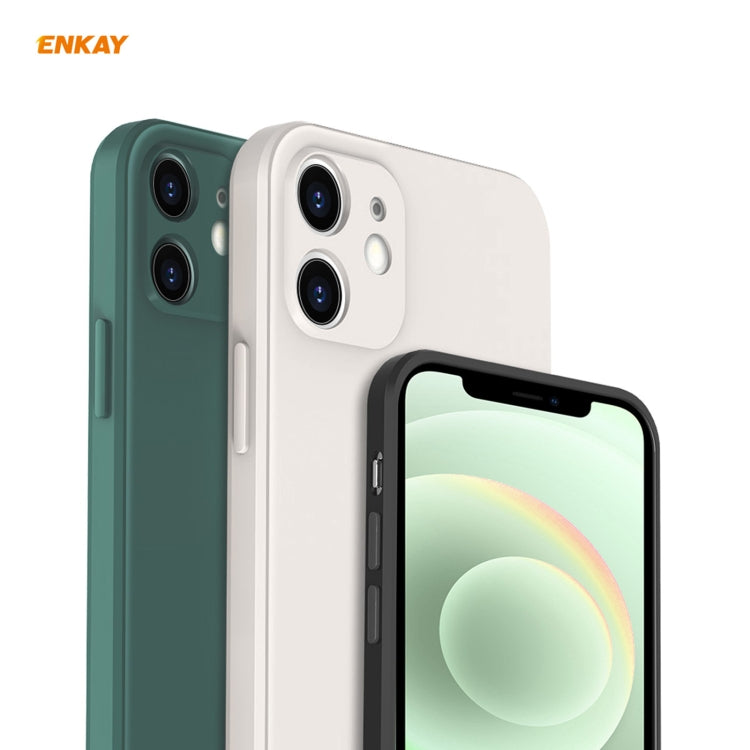 For iPhone 12 Hat-Prince ENKAY ENK-PC068 Liquid Silicone Straight Edge Shockproof Protective Case, For iPhone 12