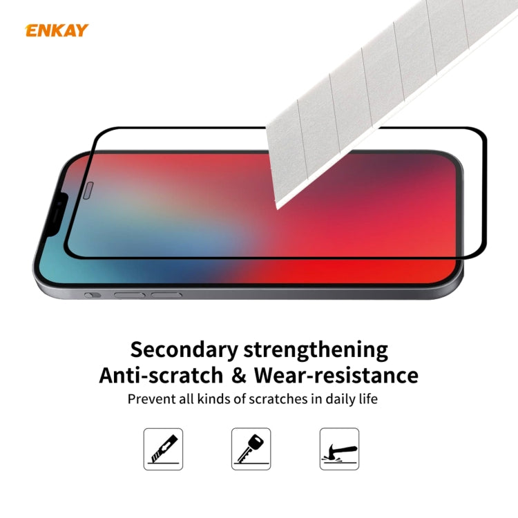 For iPhone 12 mini Hat-Prince ENKAY ENK-PC0672 Liquid Silicone Straight Edge Shockproof Case + 0.26mm 9H 2.5D Full Glue Tempered Glass Film, For iPhone 12 mini