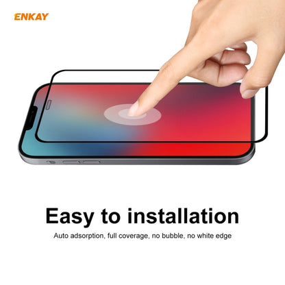 For iPhone 12 mini Hat-Prince ENKAY ENK-PC0672 Liquid Silicone Straight Edge Shockproof Case + 0.26mm 9H 2.5D Full Glue Tempered Glass Film, For iPhone 12 mini