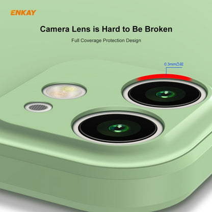 For iPhone 12 Hat-Prince ENKAY ENK-PC0682 Liquid Silicone Straight Edge Shockproof Case + 0.26mm 9H 2.5D Full Glue Tempered Glass Film, For iPhone 12