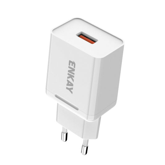 ENKAY Hat-Prince T006-1 18W USB QC 3.0 Fast Charging Travel Charger Power Adapter, EU Plug