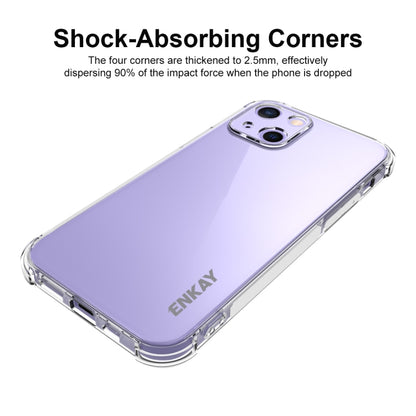 Hat-Prince ENKAY Clear TPU Shockproof Soft Case Drop Protection Cover + Full Coverage Tempered Glass Protector Film, For iPhone 13 mini, For iPhone 13, For iPhone 13 Pro, For iPhone 13 Pro Max