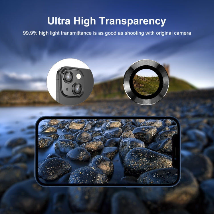 ENKAY Hat-Prince Aluminium Alloy + Tempered Glass Camera Lens Cover Film Ring for iPhone 13 / 13 mini