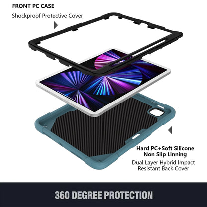 Pure Color PC + Silicone Anti-drop Tablet Tablet Case with Butterfly Holder & Pen Slot For iPad Pro 11 2018 & 2020 & 2021 & Air 2020 10.9(Dark Green), For iPad Pro 11 2018 & 2020 & 2021