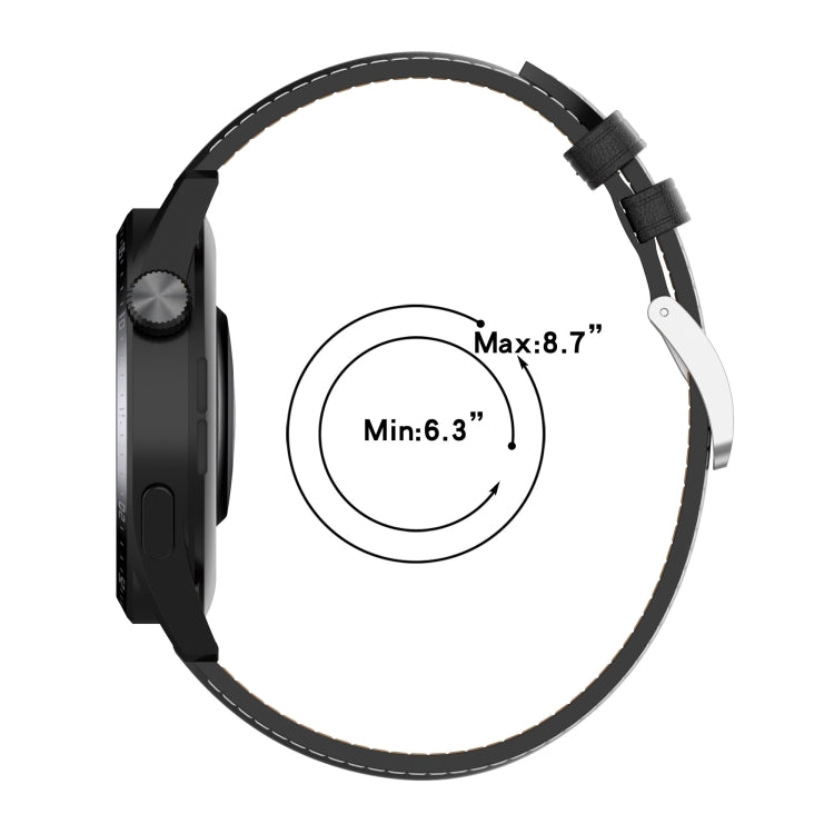 Calf Texture Sewing Thread Watchband, For Samsung Galaxy Watch 3 45mm, For Samsung Galaxy Watch 46mm, For Samsung Galaxy Gear S3 Classic / Gear S3 Frontier