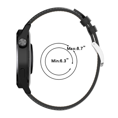 Calf Texture Sewing Thread Watchband, For Samsung Galaxy Watch 3 45mm, For Samsung Galaxy Watch 46mm, For Samsung Galaxy Gear S3 Classic / Gear S3 Frontier