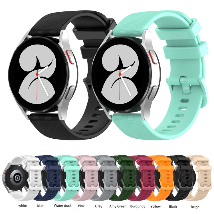 20mm Carbon Fiber Striped Silicone Strap, For Samsung Galaxy Watch 4 40mm / 44mm, For Samsung Galaxy Watch 4 Classic 42mm / 46mm, For Samsung Galaxy Watch 3 41mm, For Samsung Galaxy Watch Active 2 40mm / 44mm