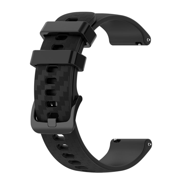 20mm Carbon Fiber Striped Silicone Strap, For Samsung Galaxy Watch 4 40mm / 44mm, For Samsung Galaxy Watch 4 Classic 42mm / 46mm, For Samsung Galaxy Watch 3 41mm, For Samsung Galaxy Watch Active 2 40mm / 44mm