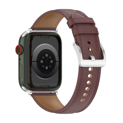 Top Layer Cowhide Sewing Watch Strap For Apple Watch Series, 7 41mm / 6&SE&5&4 40mm / 3&2&1 38mm 20mm, 7 45mm / 6&SE&5&4 44mm / 3&2&1 42mm 22mm, 7 41mm / 6&SE&5&4 40mm / 3&2&1 38mm 22mm, 7 45mm / 6&SE&5&4 44mm / 3&2&1 42mm 20mm